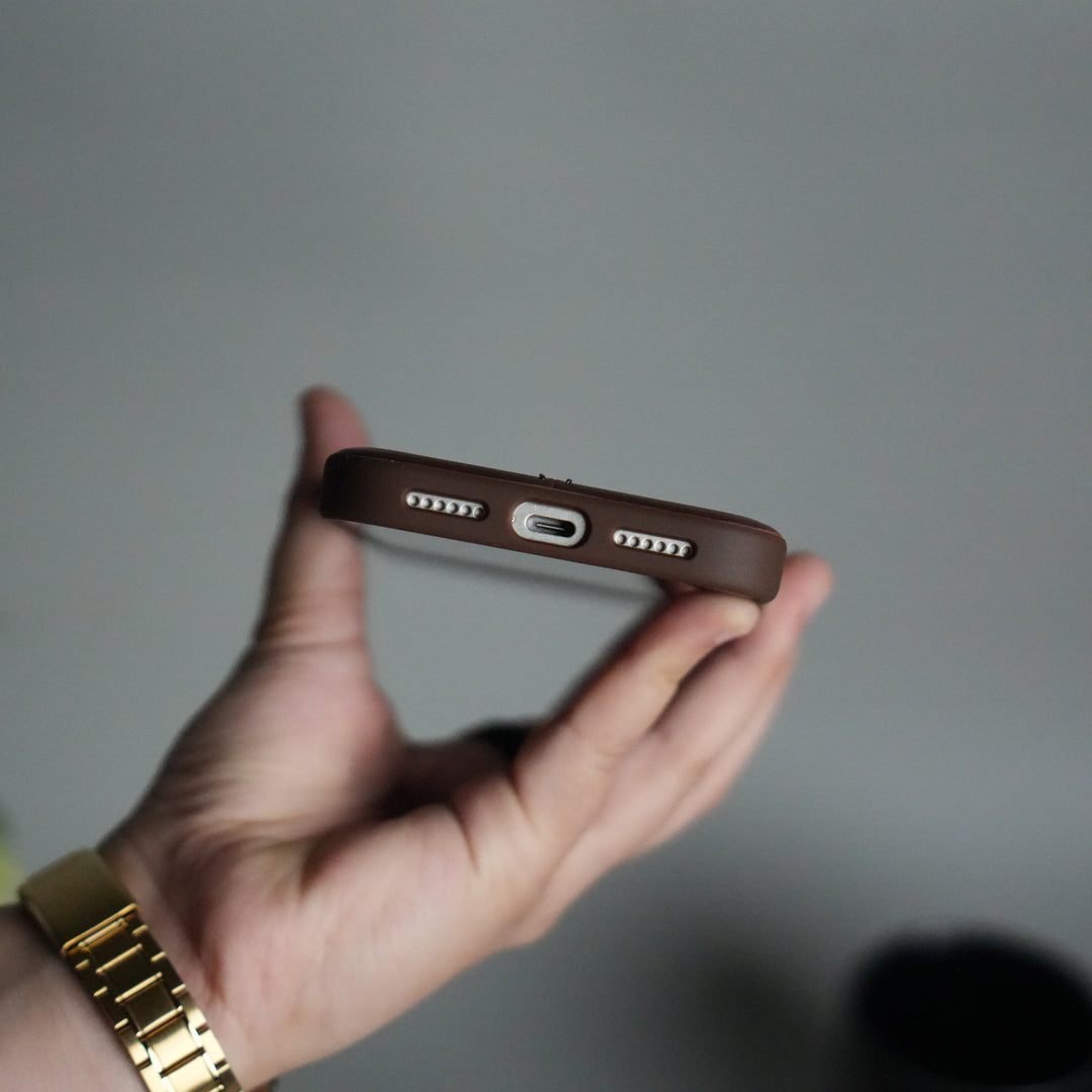 iPhone 17 Pro Leather Case | Classic Middle Stitched PU Back Cover