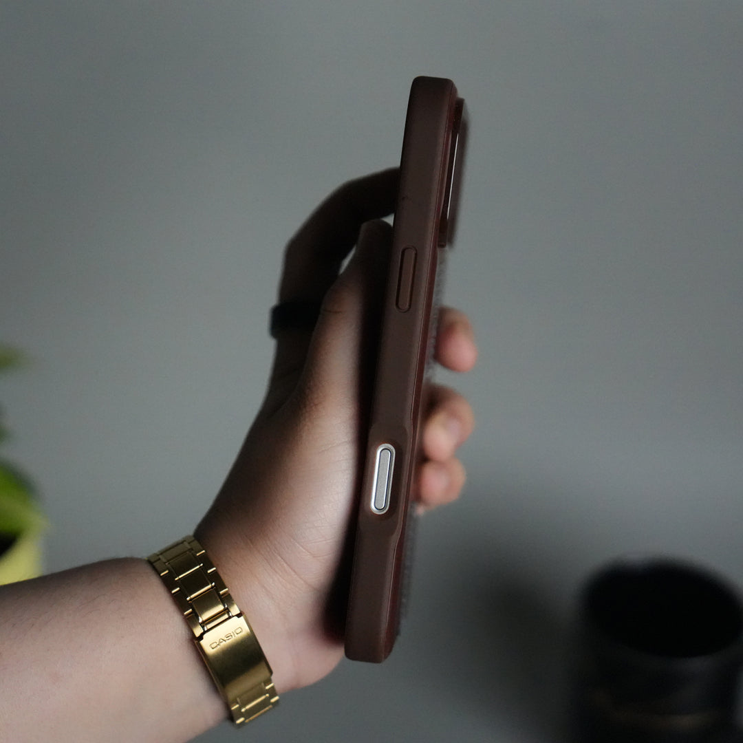 iPhone 17 Pro Leather Case | Classic Middle Stitched PU Back Cover