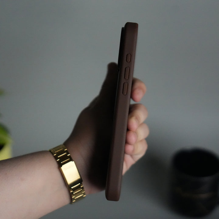 iPhone 17 Pro Leather Case | Classic Middle Stitched PU Back Cover