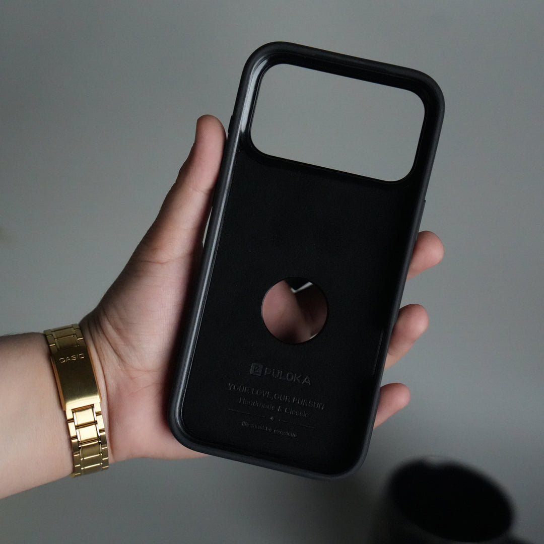 iPhone 17 Pro Leather Case | Classic Middle Stitched PU Back Cover