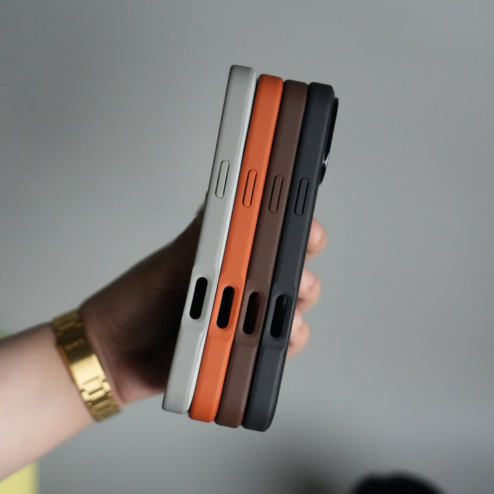 iPhone 17 Pro Leather Case | Classic Middle Stitched PU Back Cover