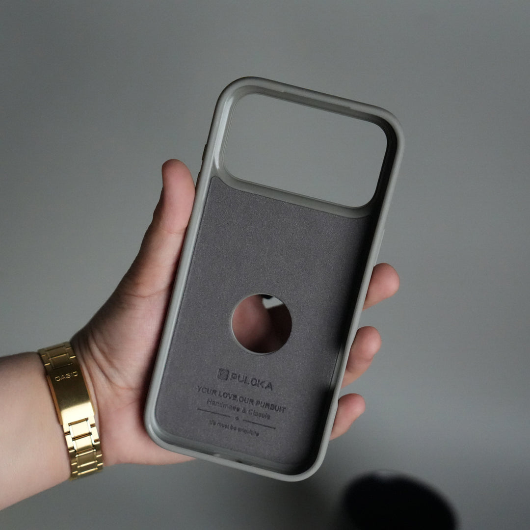 iPhone 17 Pro Leather Case | Classic Middle Stitched PU Back Cover