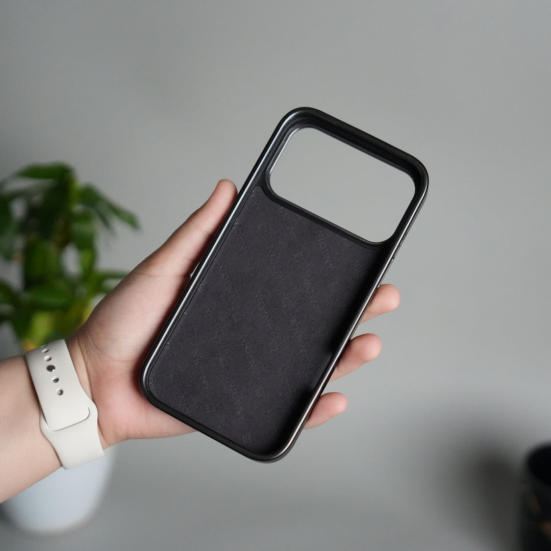 iPhone 17 Pro Leather Mate Chrome Plated Kick Stand Case Cover