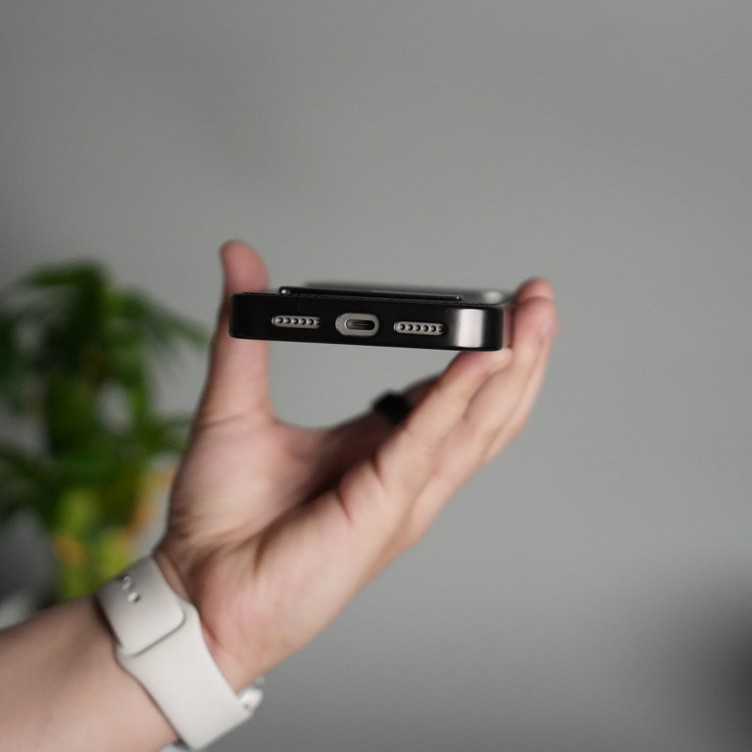 iPhone 17 Pro Leather Mate Chrome Plated Kick Stand Case Cover