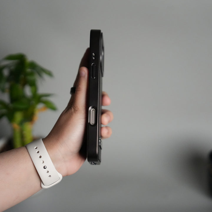 iPhone 17 Pro Leather Mate Chrome Plated Kick Stand Case Cover