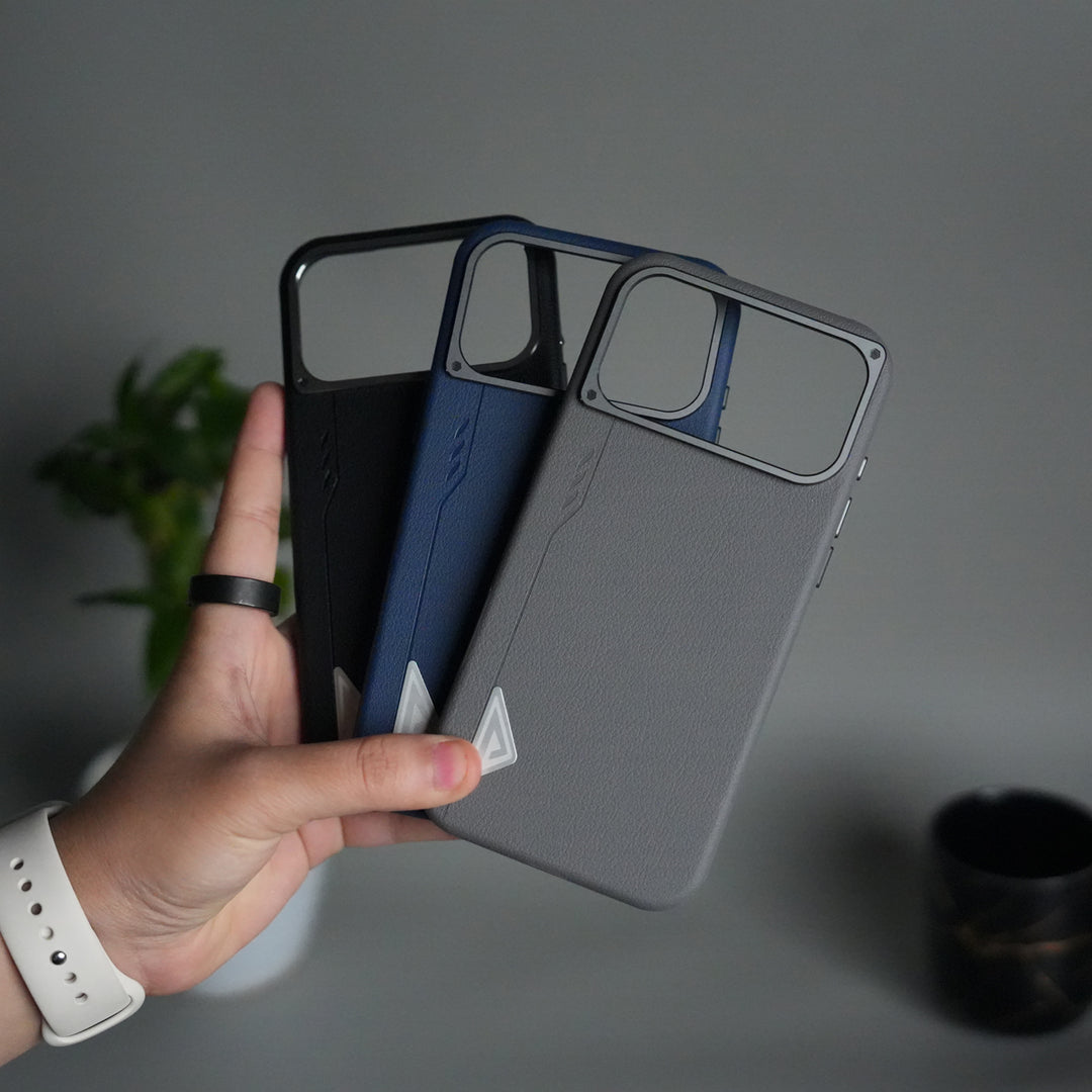 iPhone 17 Pro Leather Texture MagSafe PVC NUIU Case With Metal Camera Bump