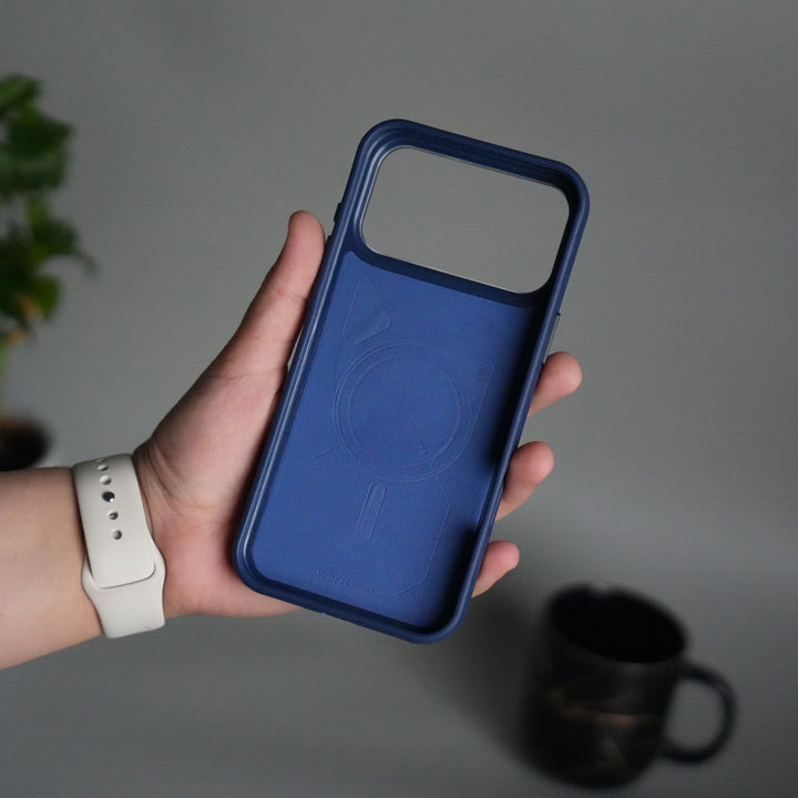 iPhone 17 Pro Leather Texture MagSafe PVC NUIU Case With Metal Camera Bump