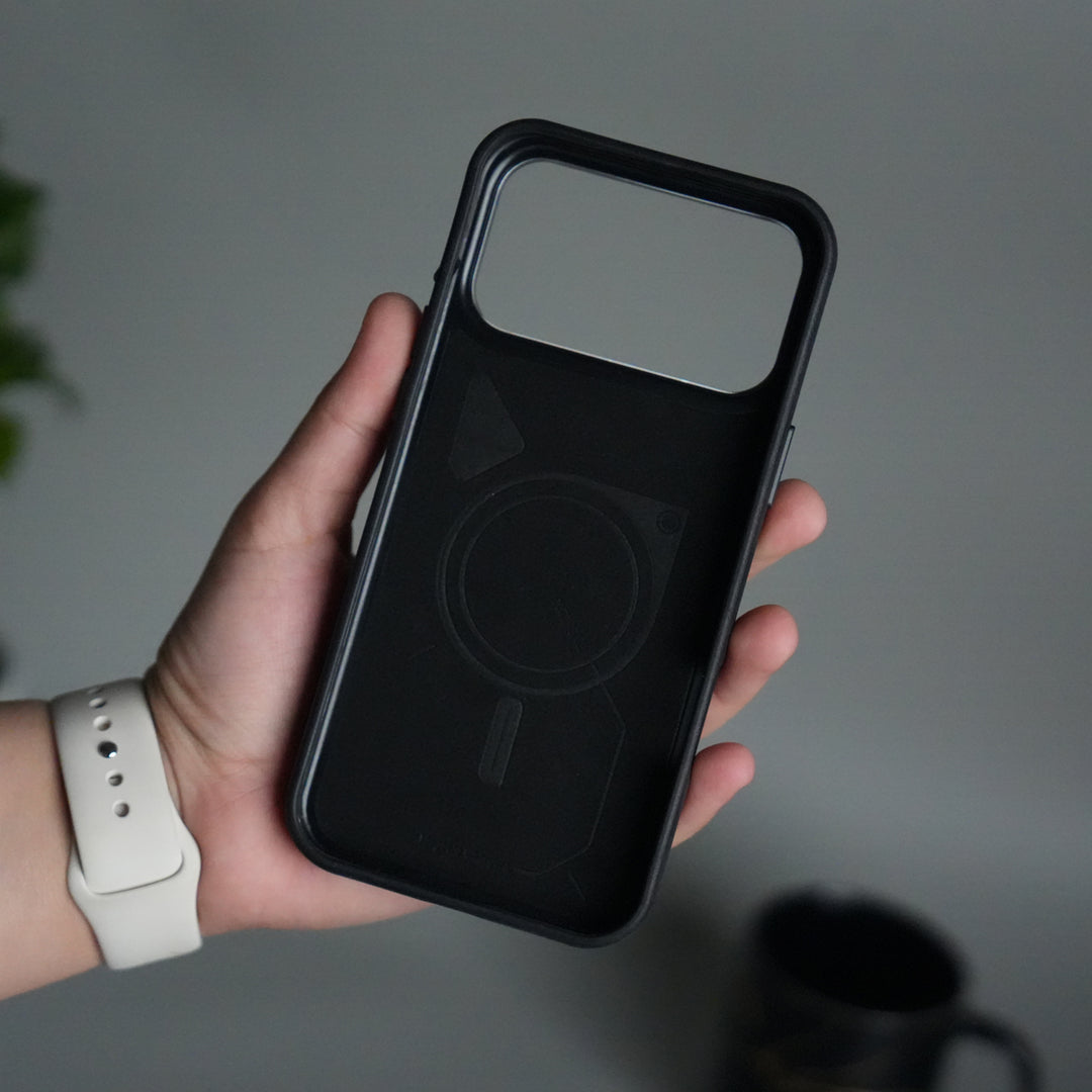 iPhone 17 Pro Leather Texture MagSafe PVC NUIU Case With Metal Camera Bump