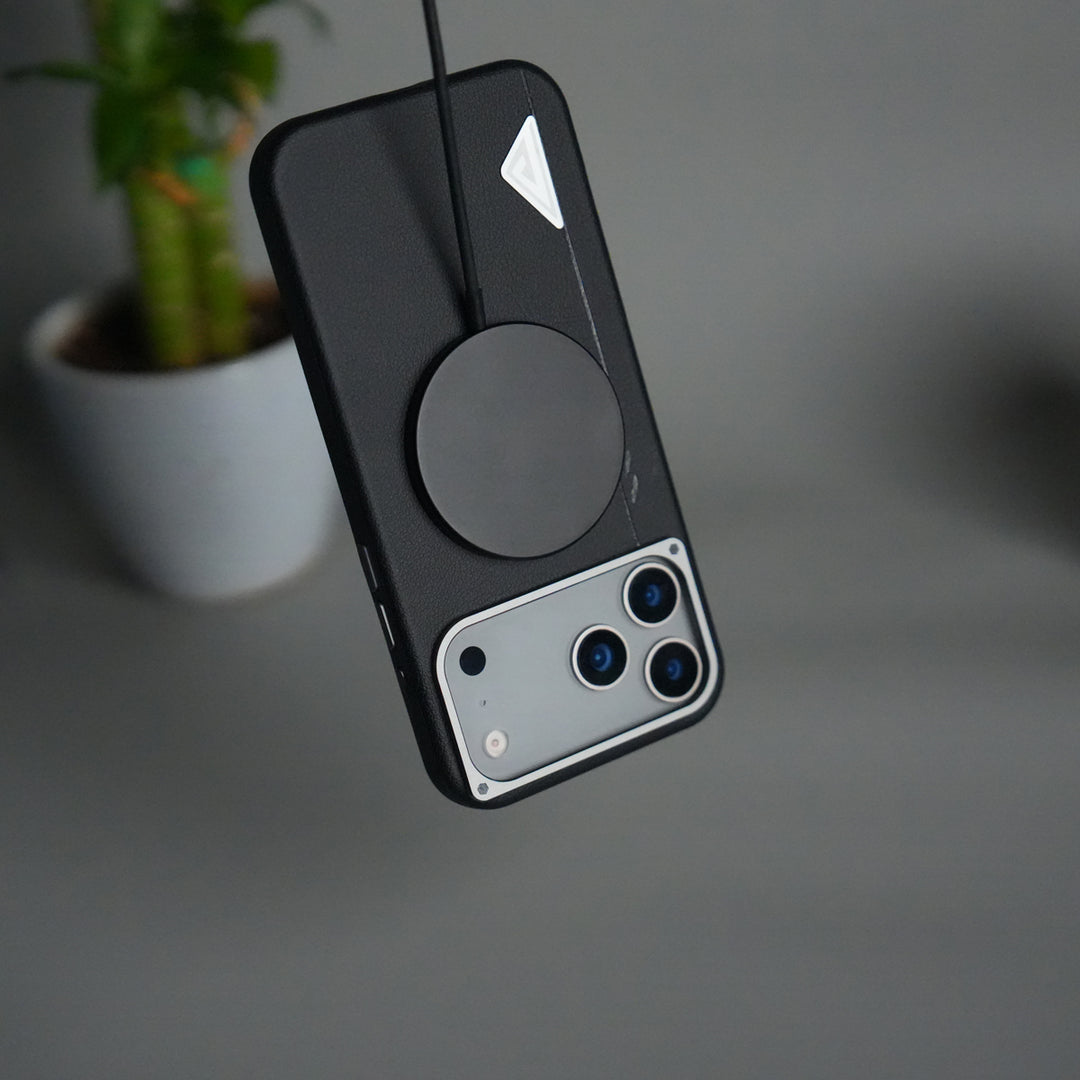 iPhone 17 Pro Leather Texture MagSafe PVC NUIU Case With Metal Camera Bump