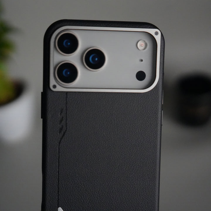 iPhone 17 Pro Leather Texture MagSafe PVC NUIU Case With Metal Camera Bump