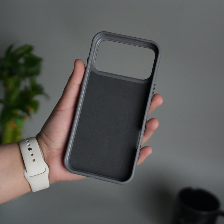 iPhone 17 Pro Leather Texture MagSafe PVC NUIU Case With Metal Camera Bump