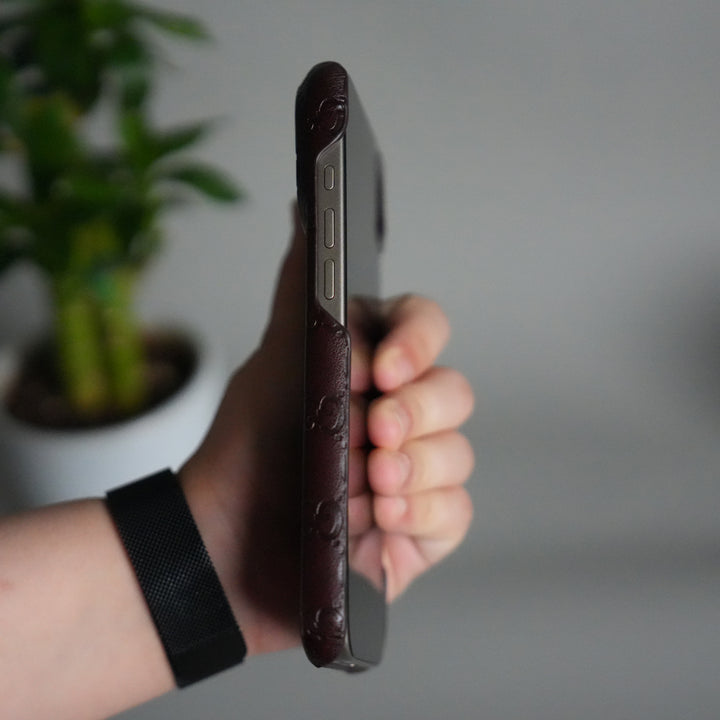 iPhone 17 Pro Luxury GG Fashion Leather Brand Case Cover