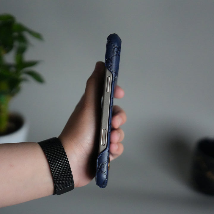 iPhone 17 Pro Luxury GG Fashion Leather Brand Case Cover