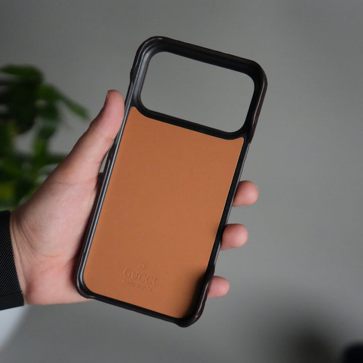 iPhone 17 Pro Luxury GG Fashion Leather Brand Case Cover