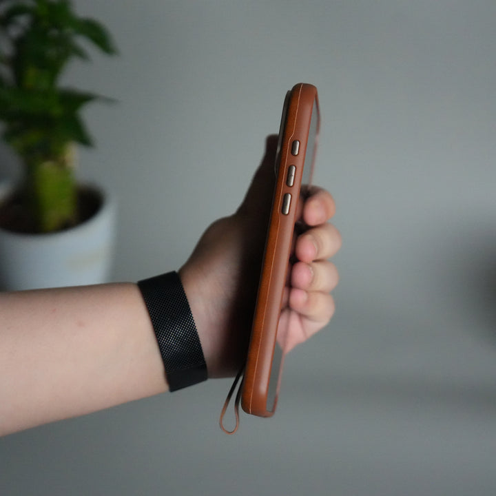 iPhone 17 Pro Luxury Leather MagSafe Case | Metal Ring Stand and Grip Holder Cover