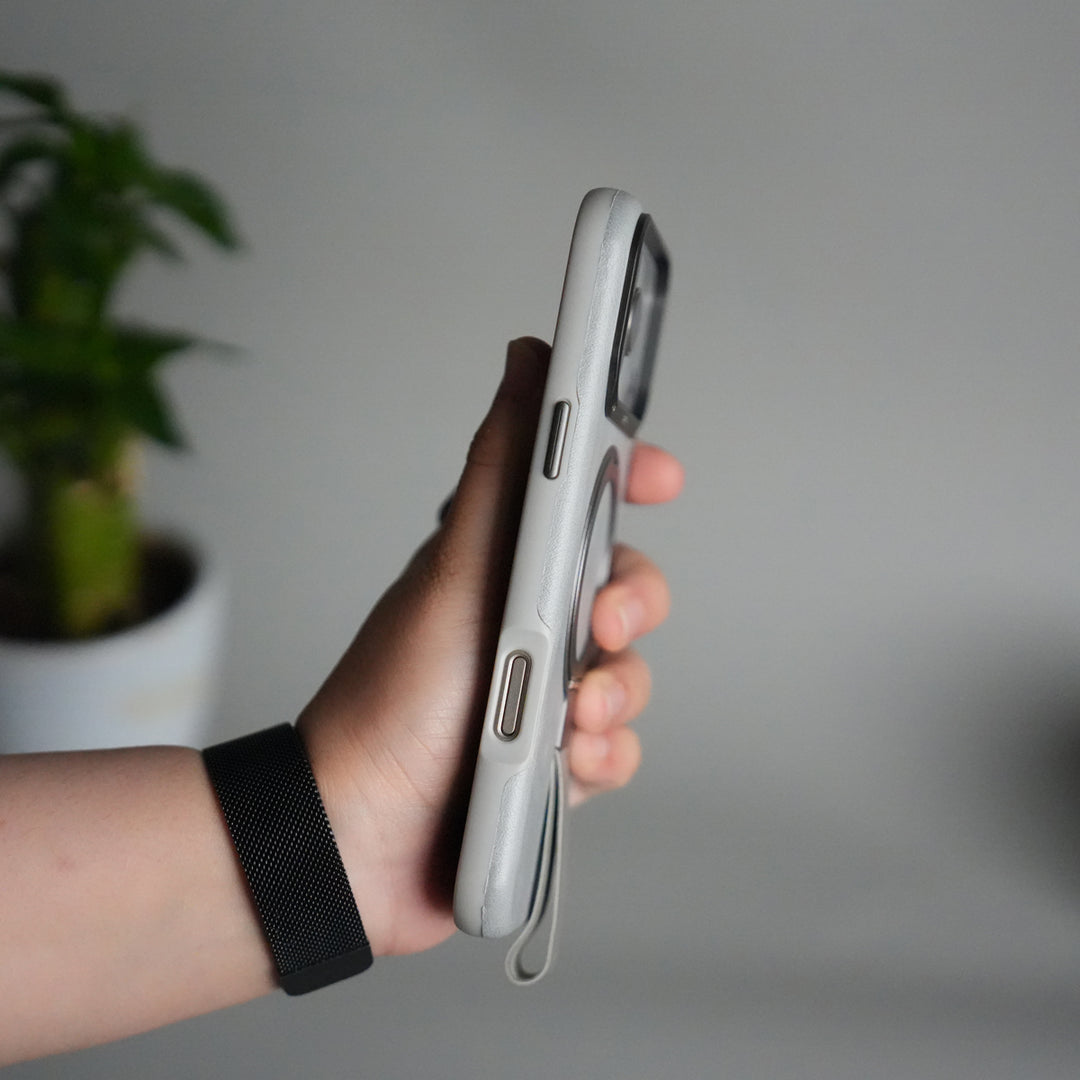 iPhone 17 Pro Luxury Leather MagSafe Case | Metal Ring Stand and Grip Holder Cover