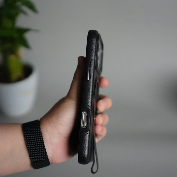 iPhone 17 Pro Luxury Leather MagSafe Case | Metal Ring Stand and Grip Holder Cover