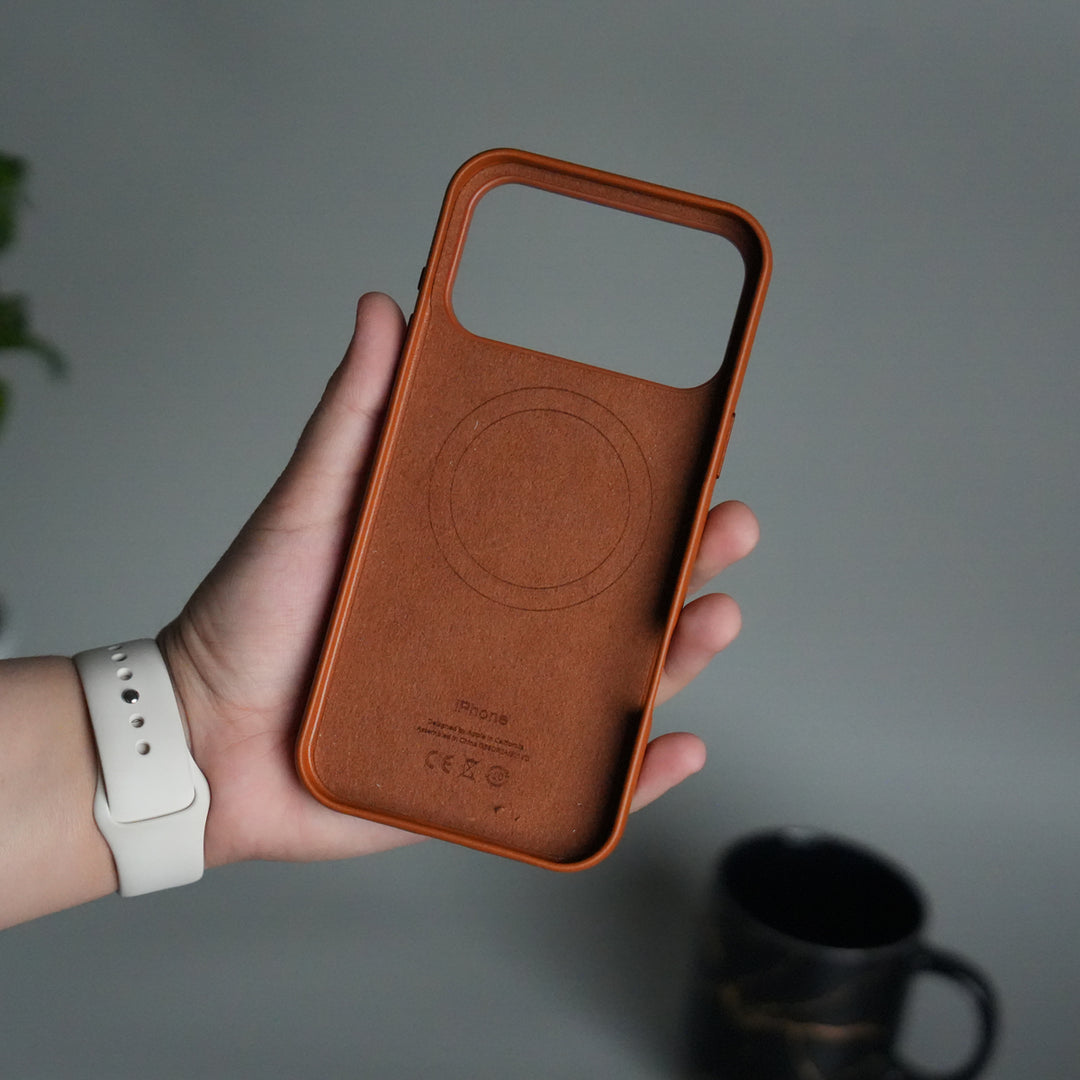 iPhone 17 Pro MagSafe PU Leather Back Cover | Premium PU Leather | Slim & Elegant Hard Case