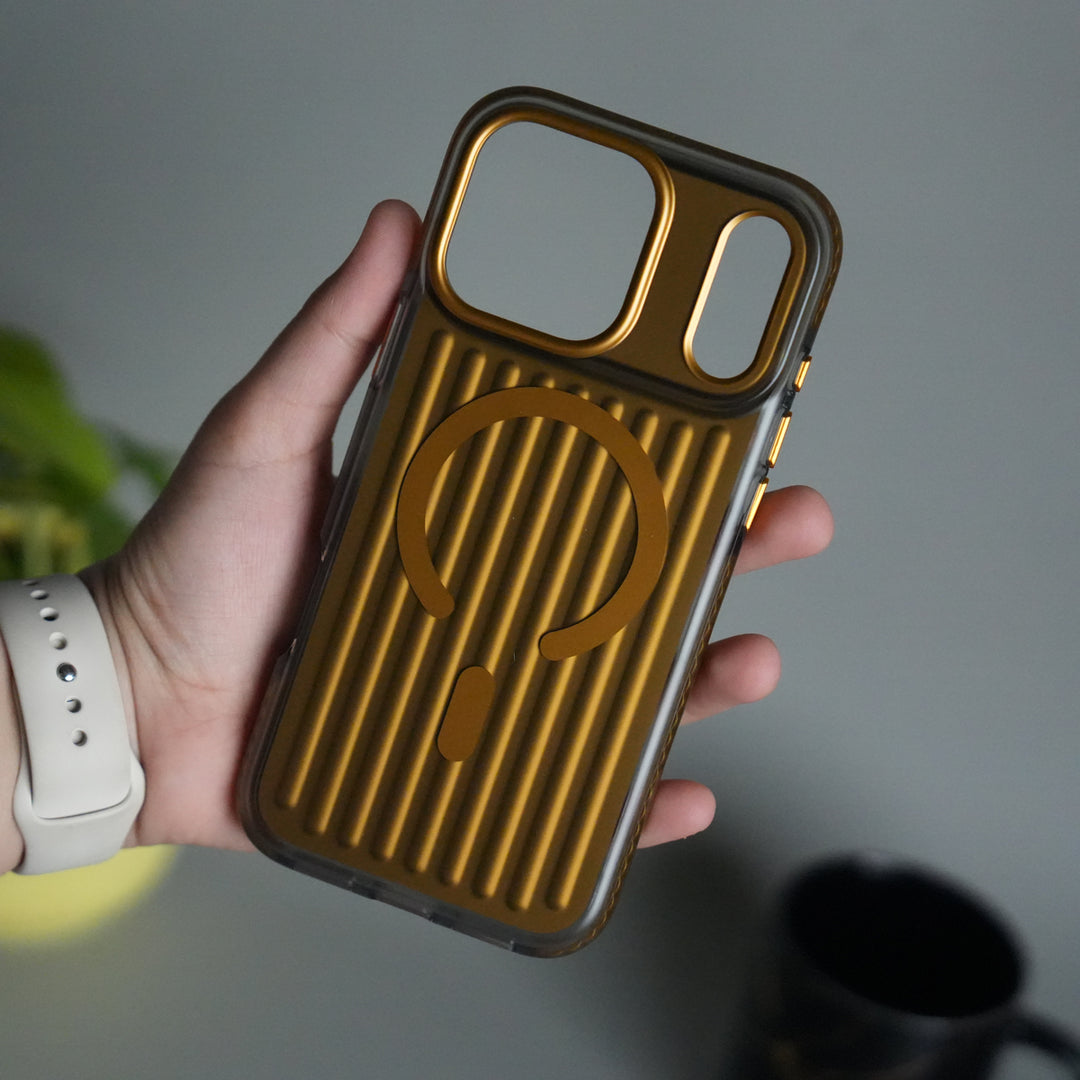 iPhone 17 Pro MagSafe Suitcase Design Case | Shiny Texture Back Cover