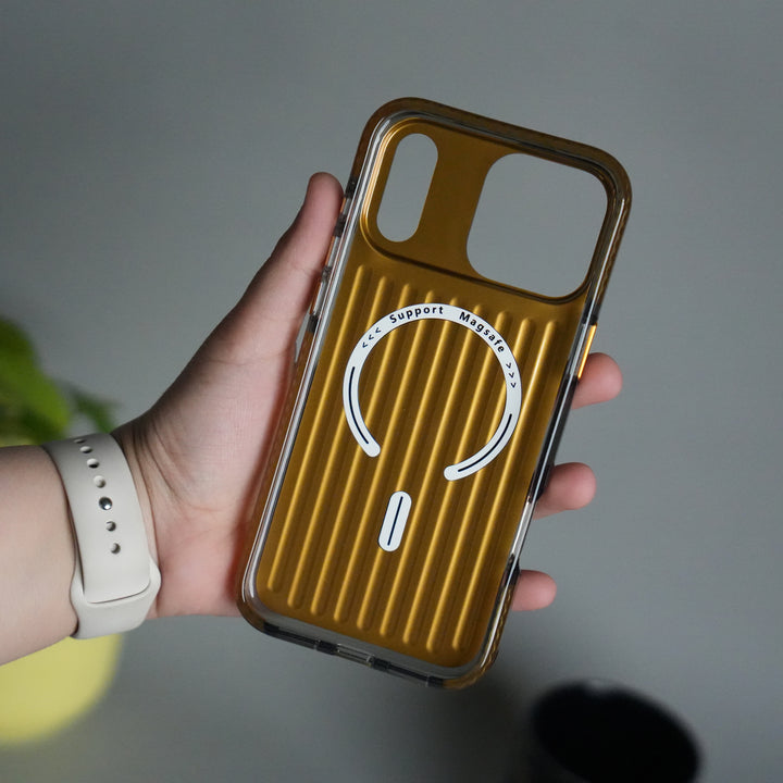 iPhone 17 Pro MagSafe Suitcase Design Case | Shiny Texture Back Cover