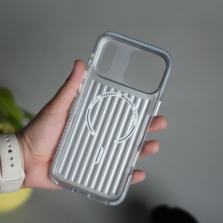 iPhone 17 Pro MagSafe Suitcase Design Case | Shiny Texture Back Cover