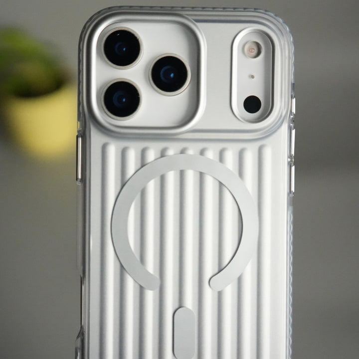 iPhone 17 Pro MagSafe Suitcase Design Case | Shiny Texture Back Cover