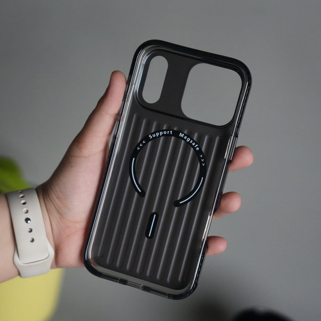 iPhone 17 Pro MagSafe Suitcase Design Case | Shiny Texture Back Cover