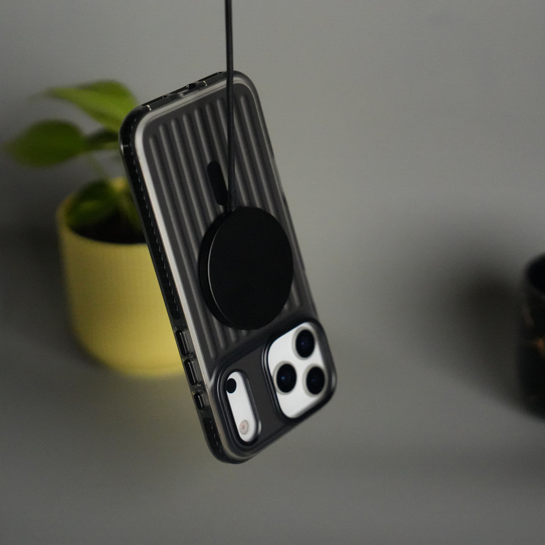 iPhone 17 Pro MagSafe Suitcase Design Case | Shiny Texture Back Cover