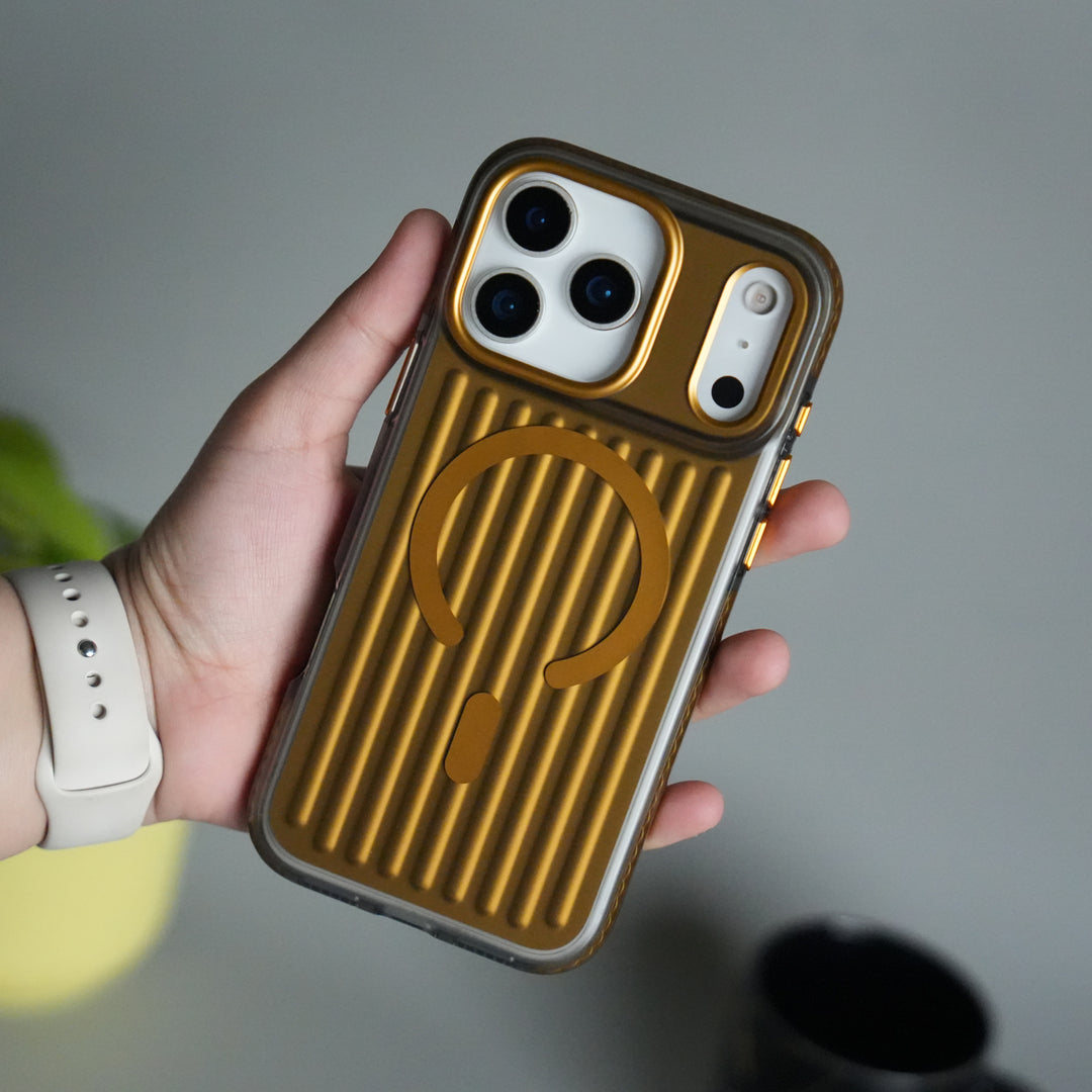 iPhone 17 Pro MagSafe Suitcase Design Case | Shiny Texture Back Cover