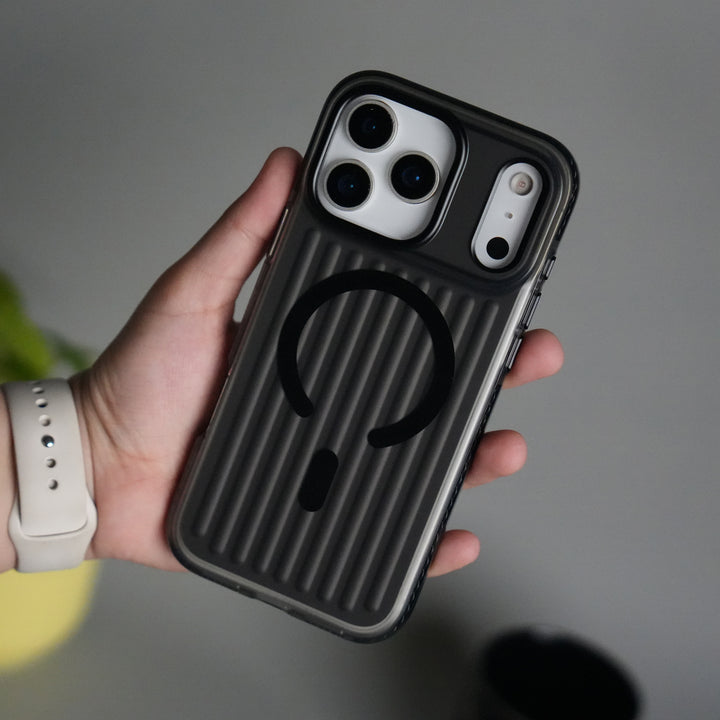 iPhone 17 Pro MagSafe Suitcase Design Case | Shiny Texture Back Cover