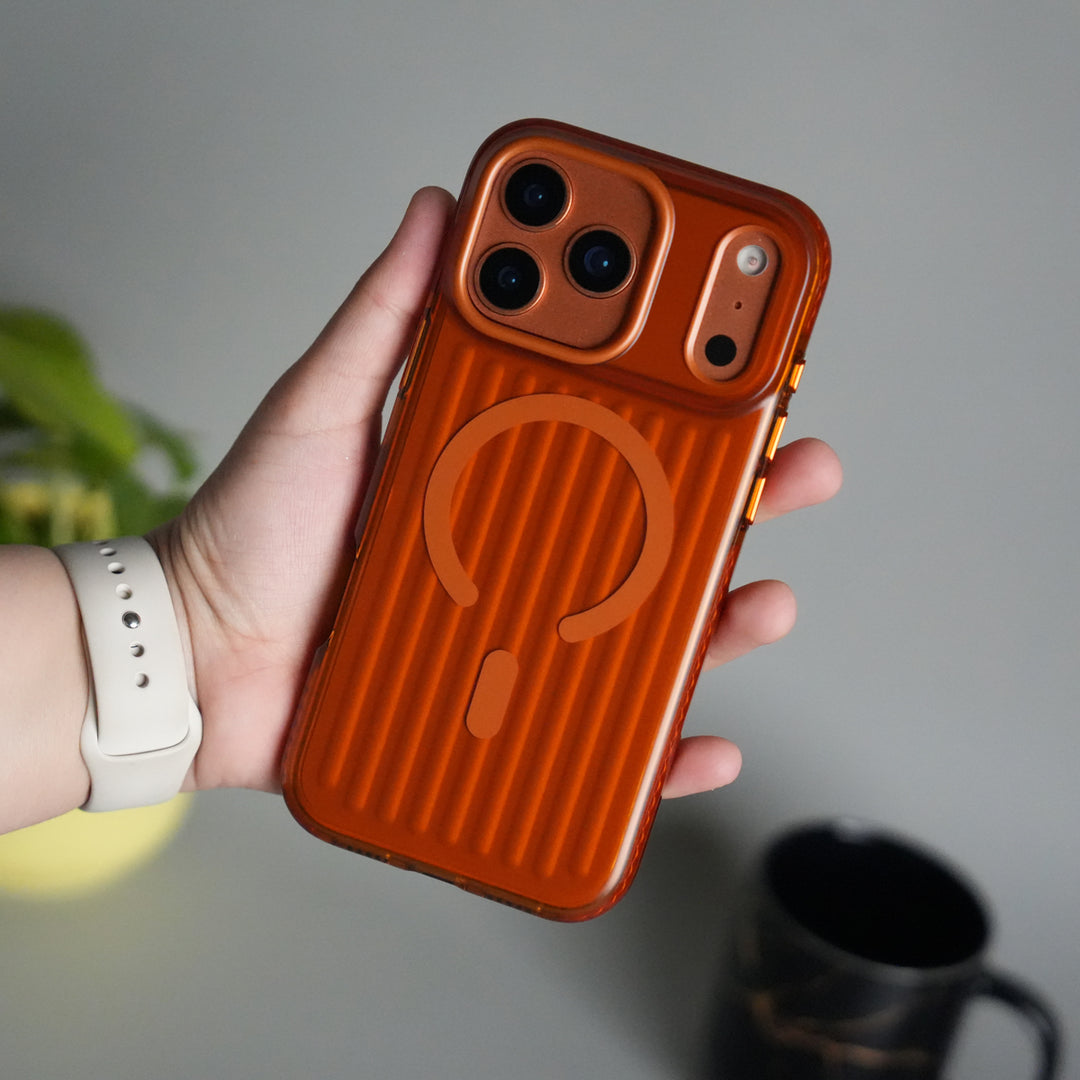 iPhone 17 Pro MagSafe Suitcase Design Case | Shiny Texture Back Cover