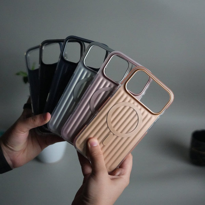 iPhone 17 Pro MagSafe Suitcase Design Cover | Shockproof Ribbed Back Cover