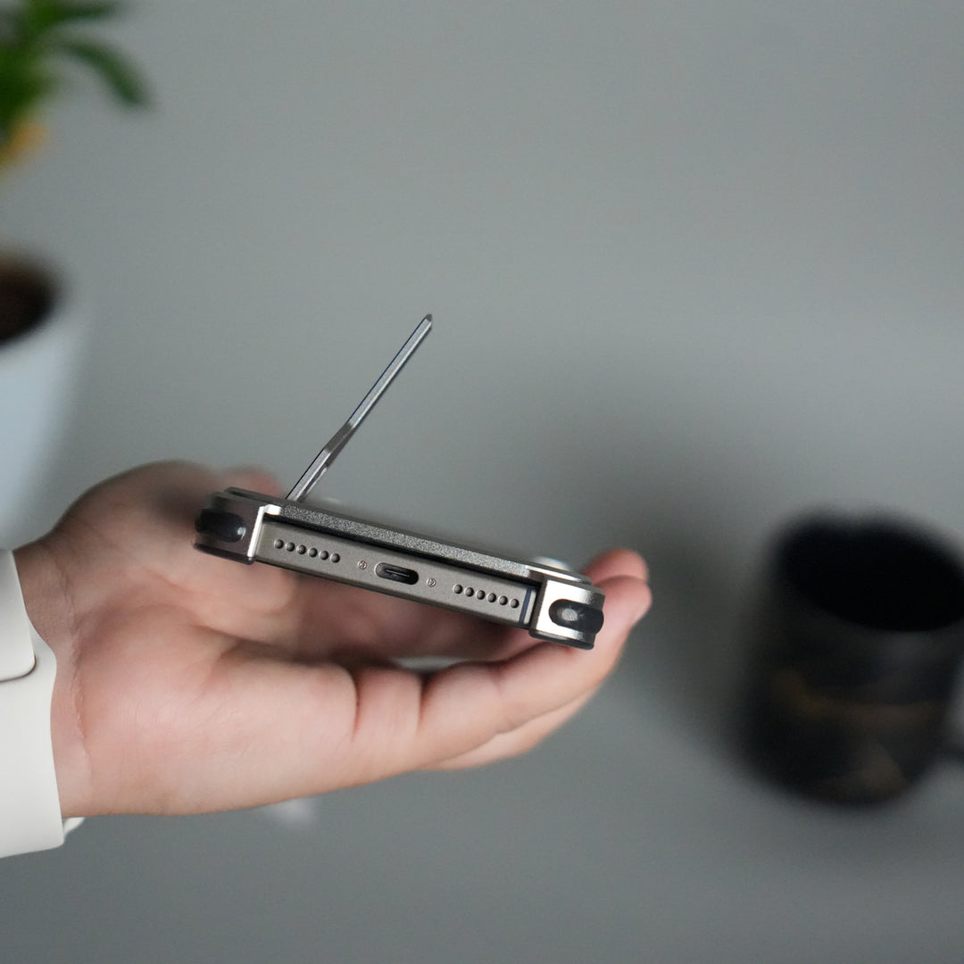 iPhone 17 Pro Magnetic Leather Case | Strong MagSafe + Metal Kickstand | Premium PU Leather Back with Aluminum Bumper Frame