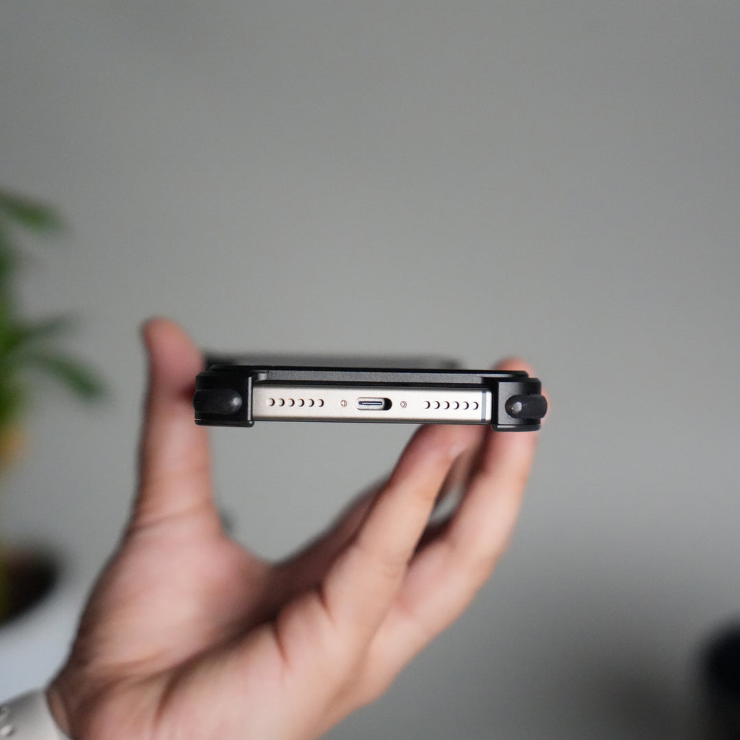 iPhone 17 Pro Magnetic Leather Case | Strong MagSafe + Metal Kickstand | Premium PU Leather Back with Aluminum Bumper Frame