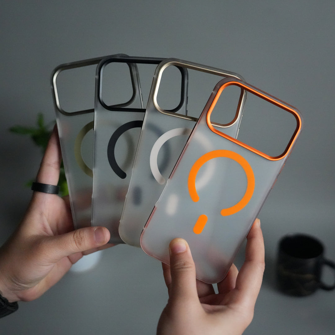 iPhone 17 Pro Max Frosted Magnetic Case | Aluminum Frame with MagSafe Ring & Metal Camera Guard