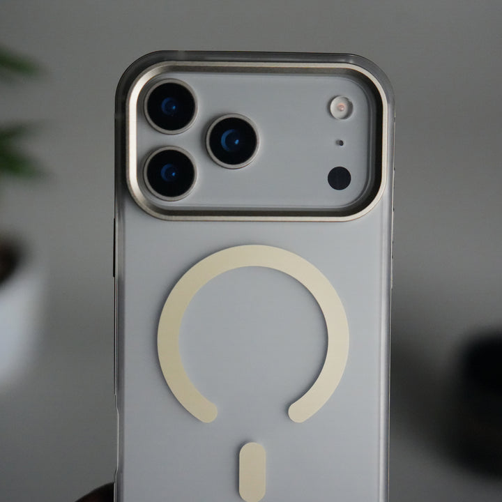 iPhone 17 Pro Max Frosted Magnetic Case | Aluminum Frame with MagSafe Ring & Metal Camera Guard