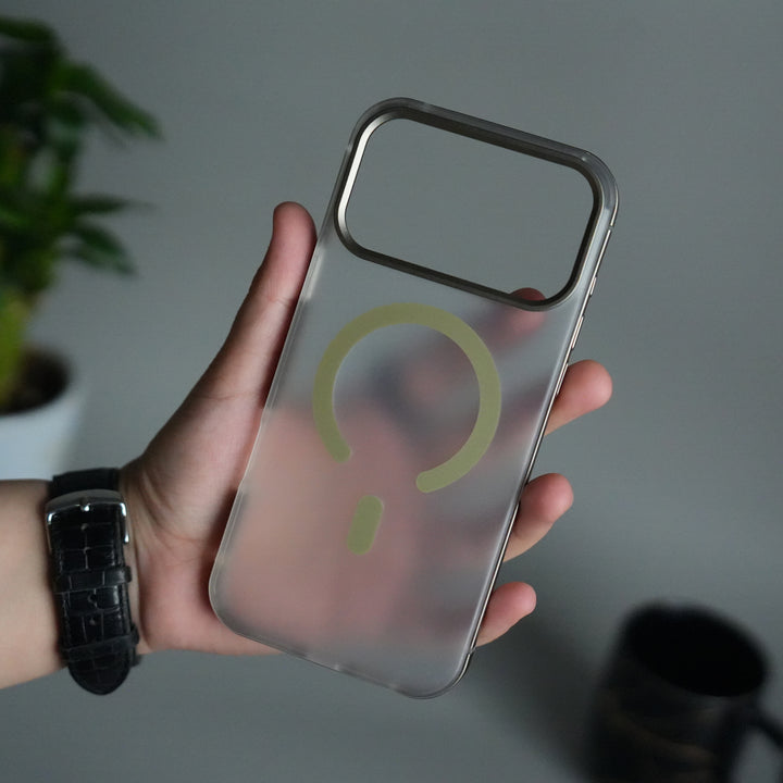 iPhone 17 Pro Max Frosted Magnetic Case | Aluminum Frame with MagSafe Ring & Metal Camera Guard