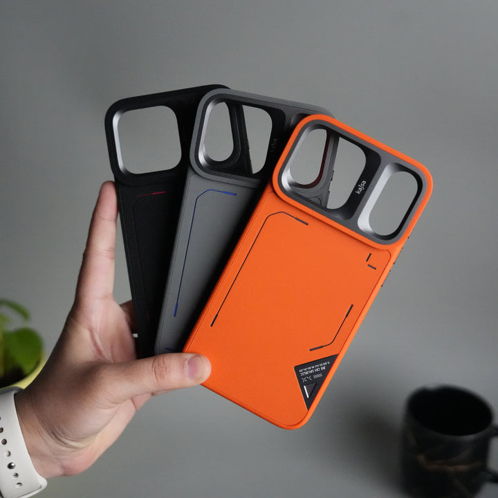 iPhone 17 Pro Max Matrix Leather Pattern Case | Premium Luxury Back Cover with Metal Camera Frame