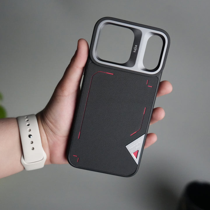 iPhone 17 Pro Max Matrix Leather Pattern Case | Premium Luxury Back Cover with Metal Camera Frame