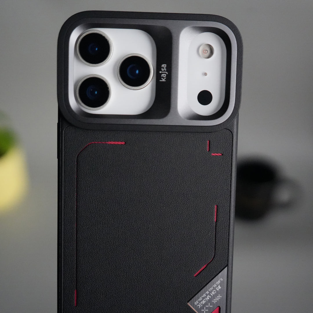 iPhone 17 Pro Max Matrix Leather Pattern Case | Premium Luxury Back Cover with Metal Camera Frame