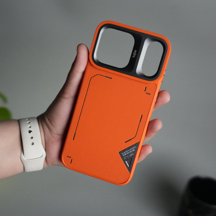 iPhone 17 Pro Max Matrix Leather Pattern Case | Premium Luxury Back Cover with Metal Camera Frame