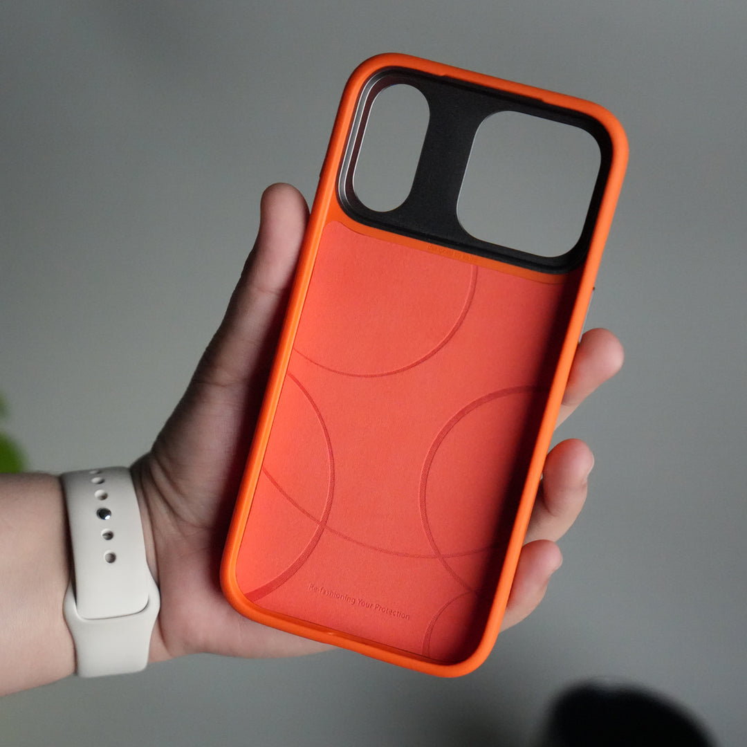 iPhone 17 Pro Max Tri-Strike Pattern Leather Case | Premium Luxury Back Cover with Metal Camera Frame