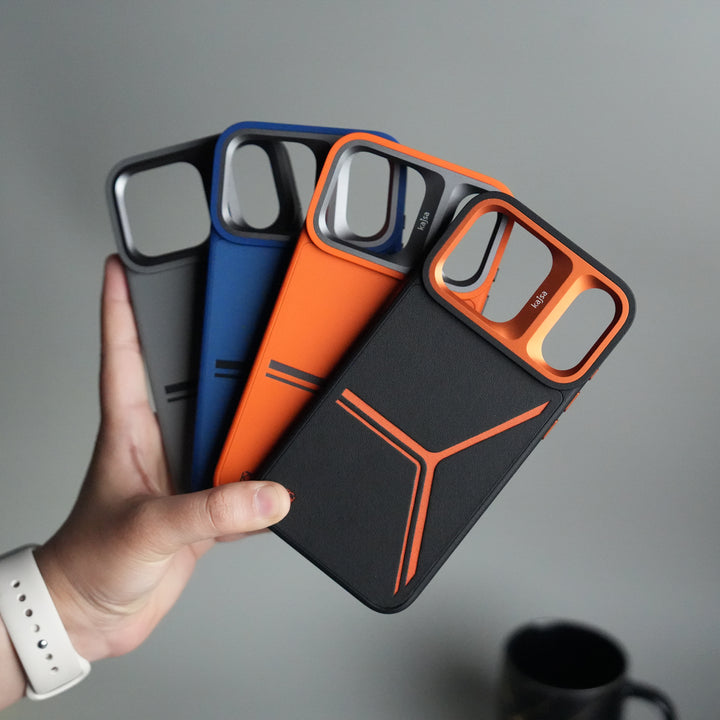 iPhone 17 Pro Max Tri-Strike Pattern Leather Case | Premium Luxury Back Cover with Metal Camera Frame