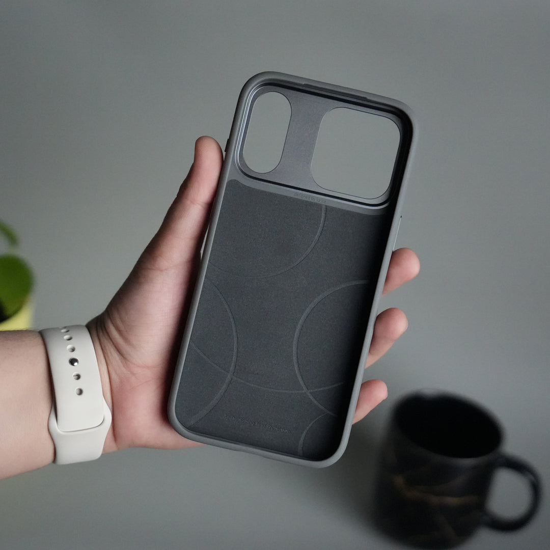 iPhone 17 Pro Max Tri-Strike Pattern Leather Case | Premium Luxury Back Cover with Metal Camera Frame