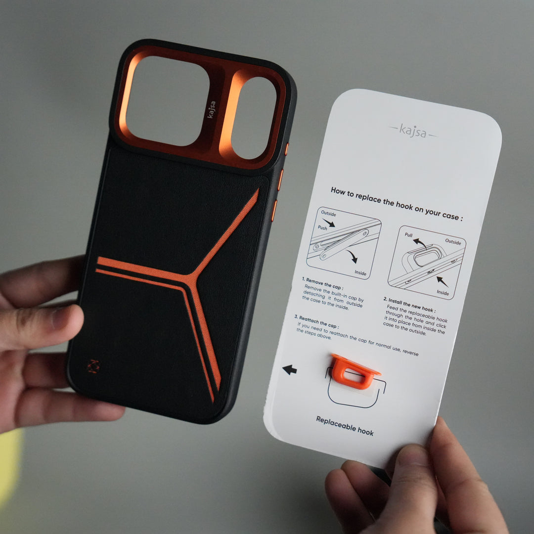 iPhone 17 Pro Max Tri-Strike Pattern Leather Case | Premium Luxury Back Cover with Metal Camera Frame