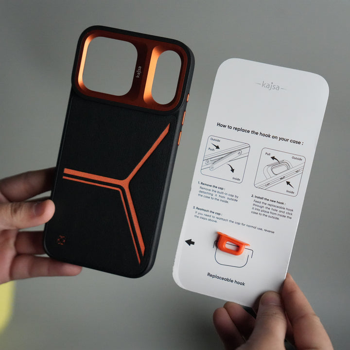 iPhone 17 Pro Max Tri-Strike Pattern Leather Case | Premium Luxury Back Cover with Metal Camera Frame