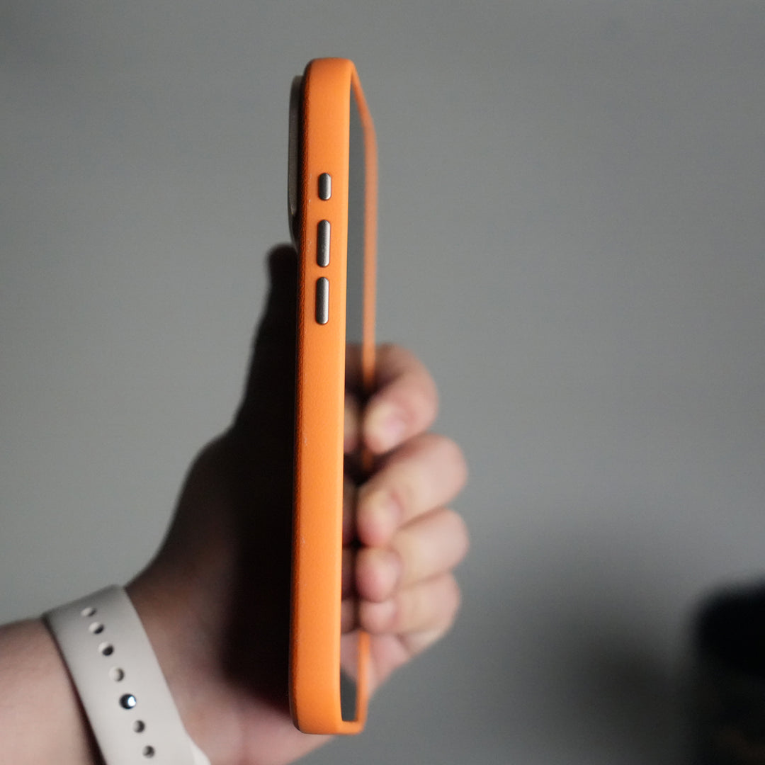 iPhone 17 Pro PU Leather Case with Metal Camera Frame