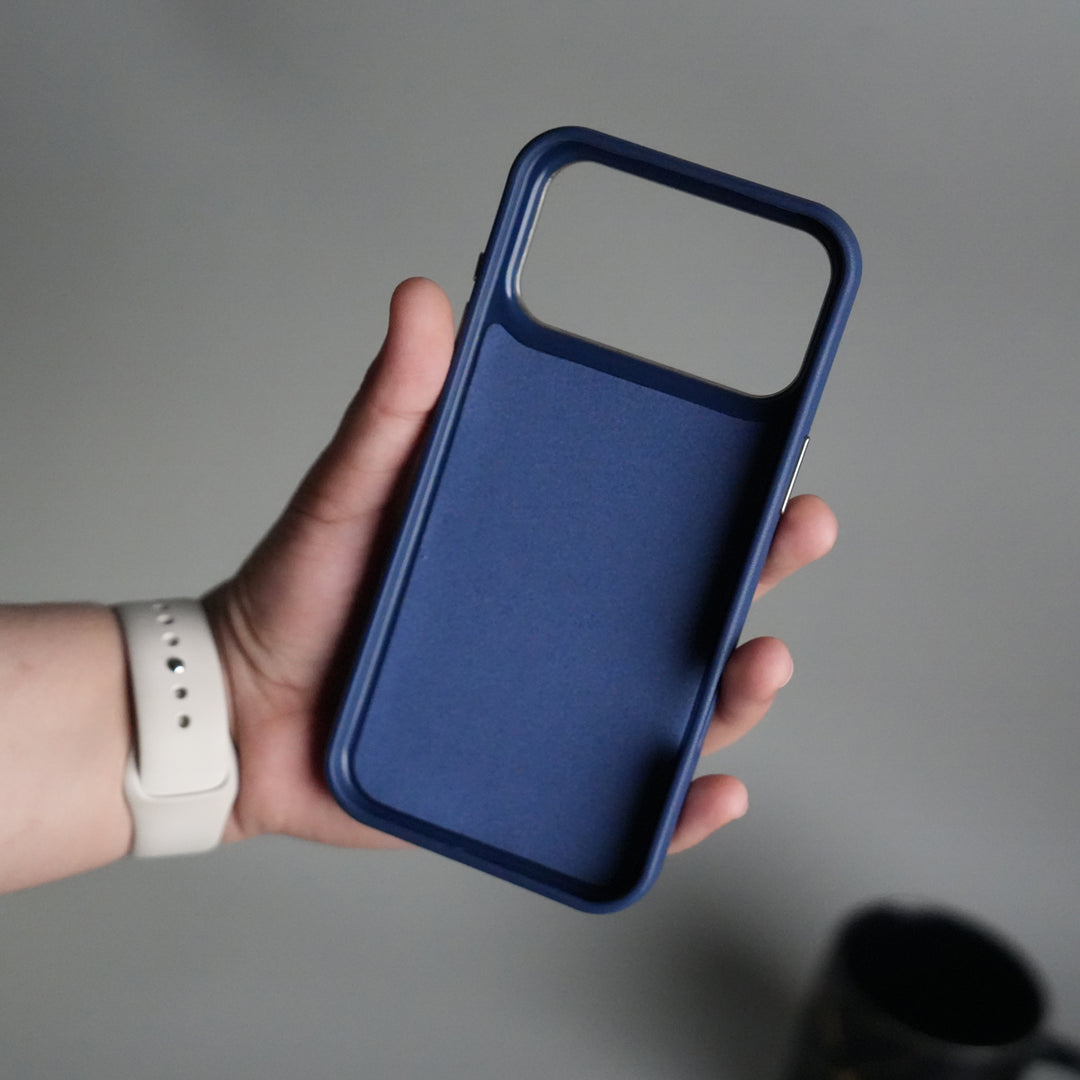 iPhone 17 Pro PU Leather Case with Metal Camera Frame