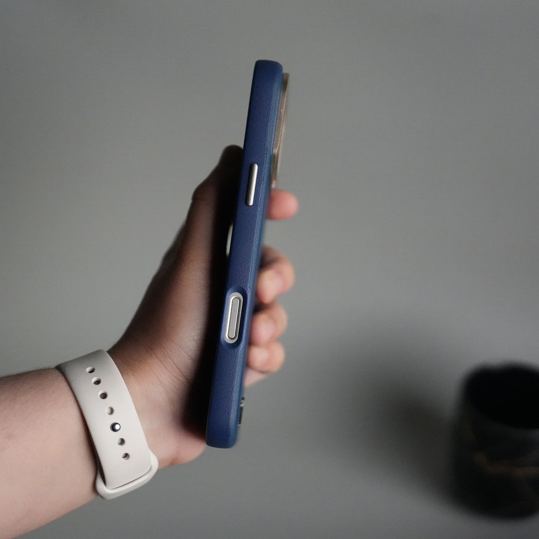 iPhone 17 Pro PU Leather Case with Metal Camera Frame