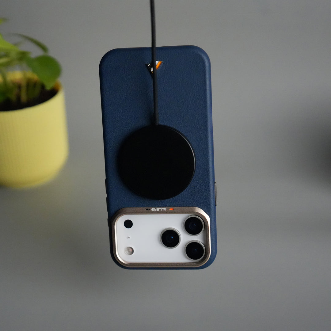 iPhone 17 Pro PU Leather Case with Metal Camera Frame